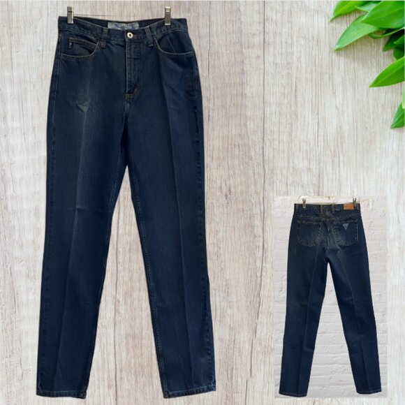 RARE VINTAGE 90'S GUESS JEAN -- Classic Fit, Narrow Leg, Am Trad, Dk Blue, #1050 - Picture 1 of 11